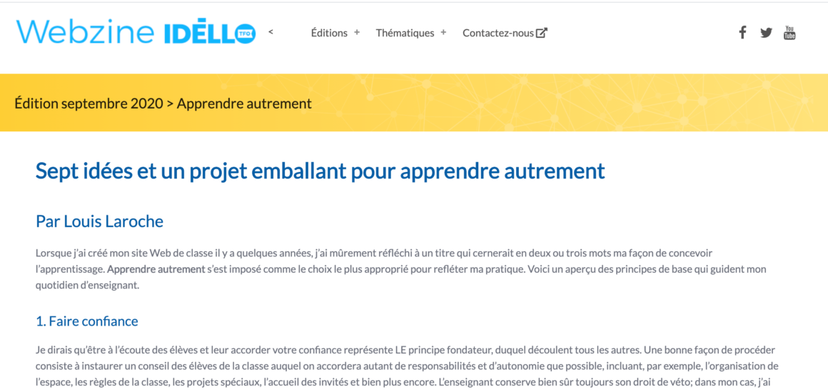 Sept idées et un projet emballant pour apprendre autrement